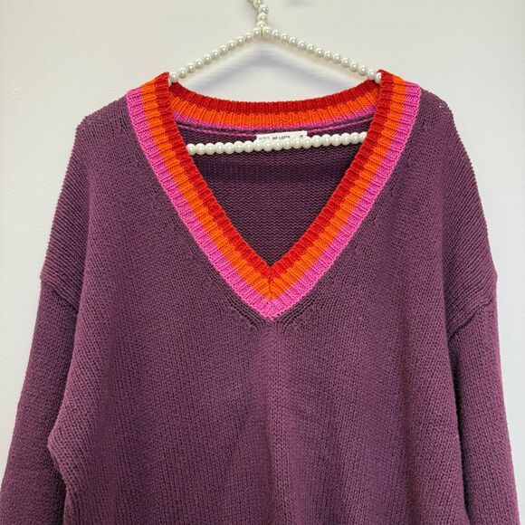 Marine Layer Slouchy V-Neck Sweater M 🟠 - Picture 5 of 8